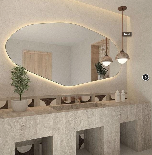 Espelho Irregular Orgânico com LED 2,10m X 0,80 cm