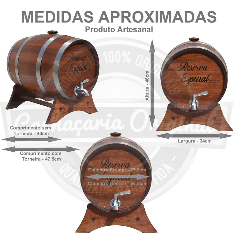 Barril De Jequitibá 20 Litros - (Personalizamos nome)