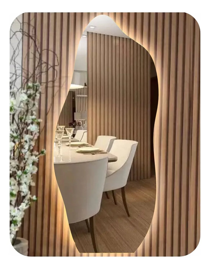 Espelho De Led Orgânico 160x60 Moderno Luxo Decorativo