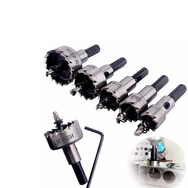 Kit 5 Brocas Serra Copo Titânio
