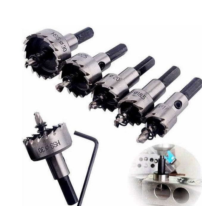 Kit 5 Brocas Serra Copo Titânio