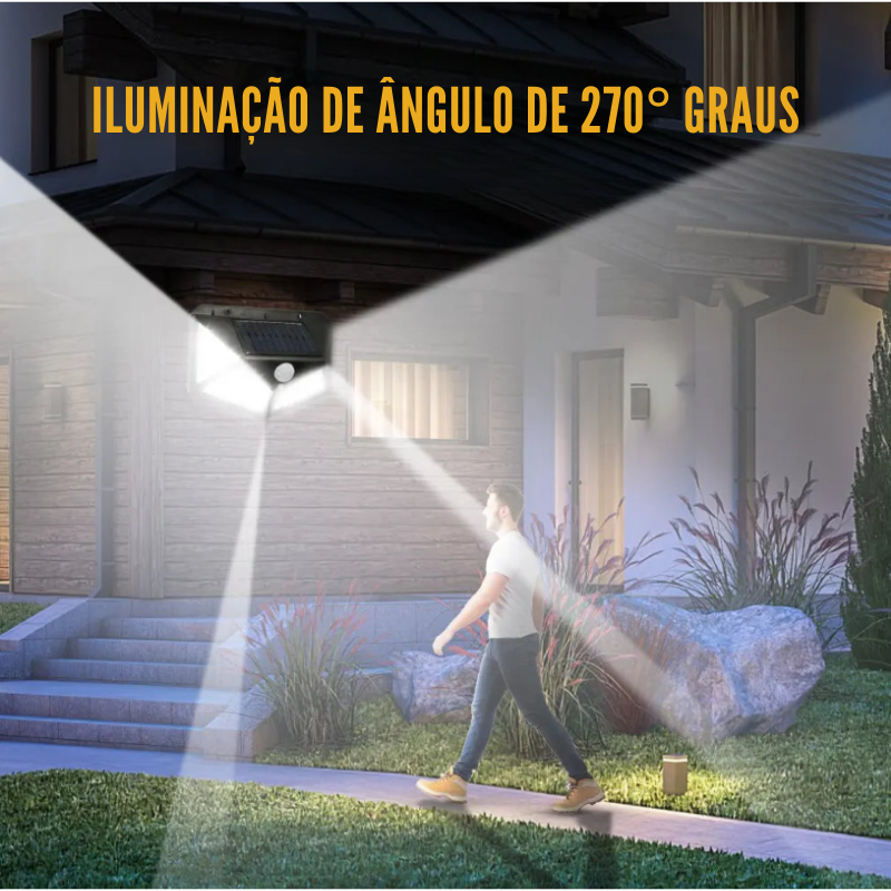 Kit Refletor Solar Impermeável com Sensor de Presença (COMPRE 2 LEVE 4)